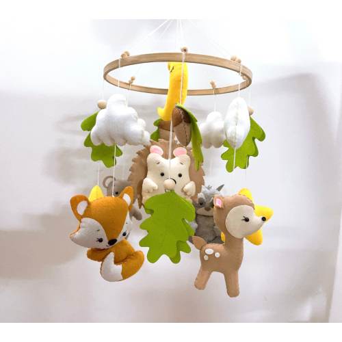 Baby mobile, Woodland baby mobile, Woodland nursery mobile, Woodland animals, baby shower, baby nursery, baby room decor, babyshower