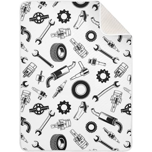 Mechanical Tools Auto Parts Baby Boys Girls Blanket 30x40 in, Soft Receiving Swaddling Nursery Blankets for Newborn Infant Toddler