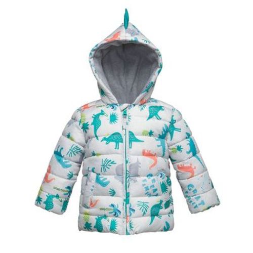 Rokka&Rolla Infant Boys' Warm Winter Coat-Baby Fleece Puffer Jacket-Grey Dino, size 6-9 Months