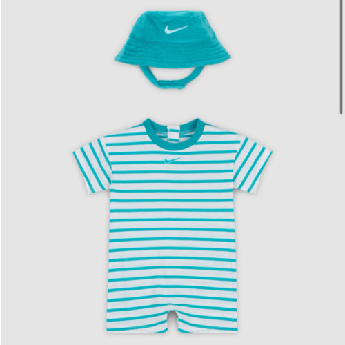 Nike Baby Short Sleeve Romper with Bucket Hat. Nike.com