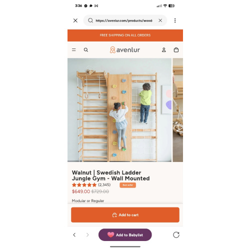 Swedish Ladder Wall Gym & Climber | 9-in-1 | Walnut | Avenlur
