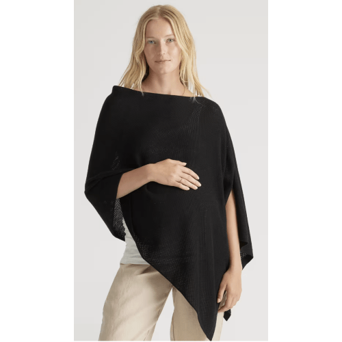 Lightweight Cotton Cashmere Nursing Shawl in Black
