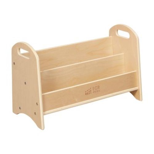 ECR4Kids 2-Shelf Tabletop Book Display with Handles, 24in, Beginner Bookshelf, Natural