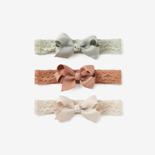 Neutral Lace Bow Baby Headband 3PK – Elegant Baby
