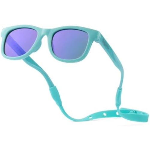 Polarized Baby Sunglasses With Strap - Unbreakable Flexible Infant Sunglasses For Toddlers Newborns 0-24 Months