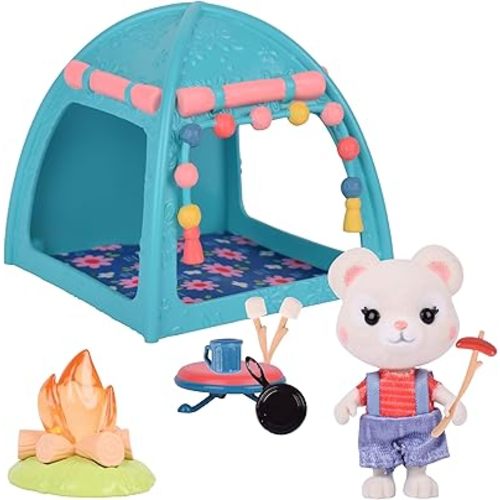 Honey Bee Acres Smores & More Camping Trip, Complete Set with Miniature Doll Figure, 10 Pieces , Ages 3+