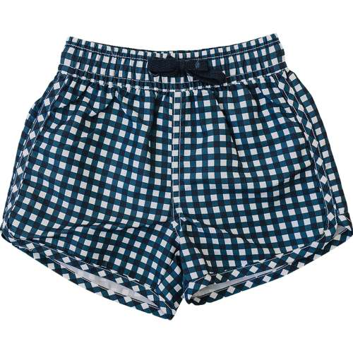 Navy Gingham Swim Shorts – August + Willow