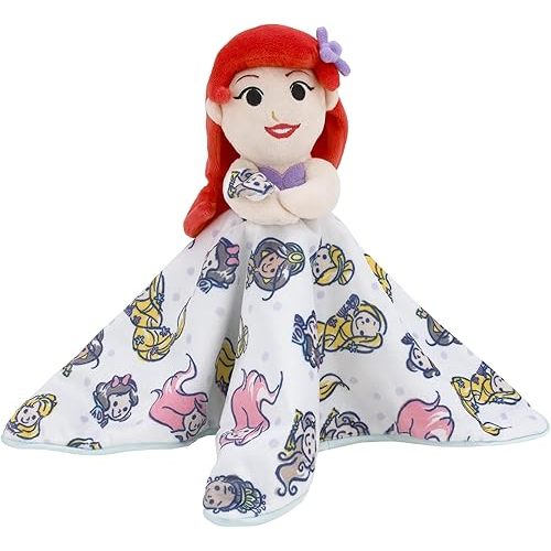 Disney Ariel and Princess White and Aqua Lovey Security Blanket