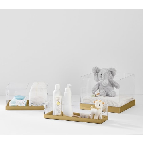 Pottery Barn Kids Acrylic and Metallic Nursery Storage - Changing Table Storage