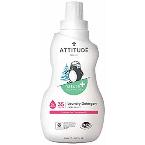 ATTITUDE Baby Laundry Detergent, Natural for Baby, Newborn or Infant, Hypoallergenic, Fragrance-Free, 35.5 Fluid Ounce, 35 Loads - Unscented