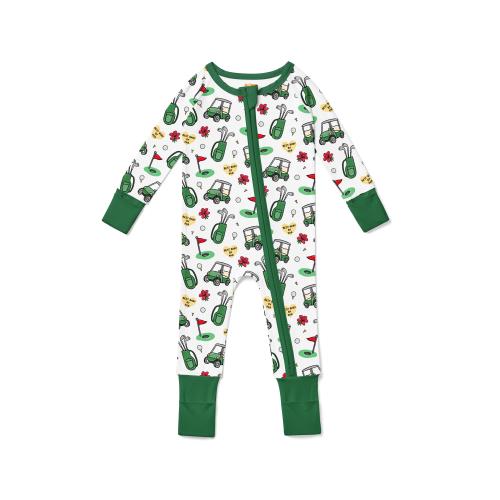 Golf Baby Pajamas: Bamboo Infant Zip Up Sleeper