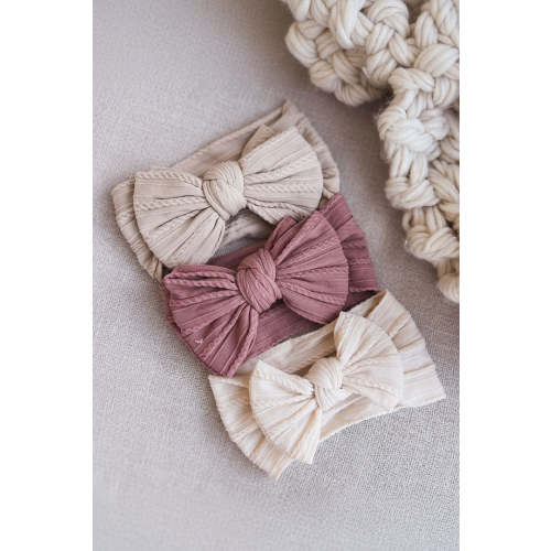 Large Soft Cable Knit Bow | Caden Lane