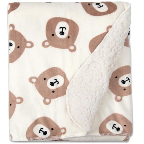 Baby Essentials Sherpa Fleece Baby Blanket 35x30 – Super Soft, Warm Reversible Baby Blankets for Newborns, Infants, Toddlers, and Nursery