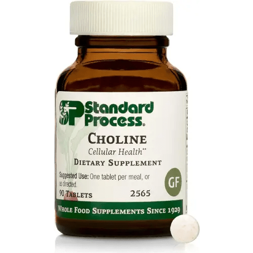 Standard Process Choline - Supports Healthy Fat Metabolism, Liver Health & Nervous System Function - Gluten-Free, Non-Dairy & Vegetarian -180 mg, 90 Tablets