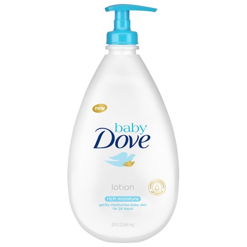 Baby Dove Hypoallergenic Body Lotion for Sensitive Skin, Rich Moisture Nourishment, 20 oz