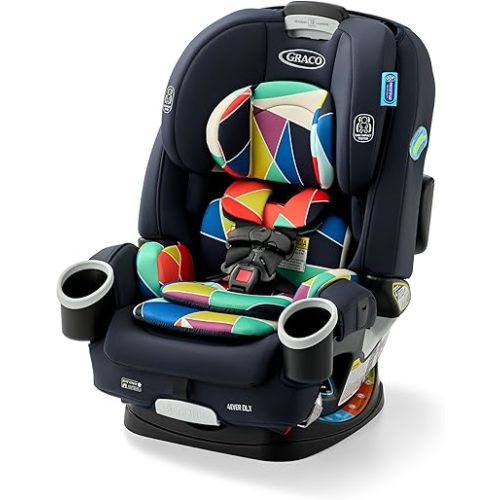 Graco 4Ever DLX 4-in-1 Car Seat, Infant to Toddler Car Seat, with 10 Years of Use, Rear-Facing, Forward-Facing, Highback and Backless Booster Seat, Geo Pop