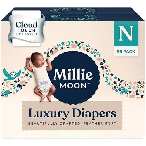 Millie~Moon Luxury Diapers ~ (Size ~ N ~ 96 ~ Count)