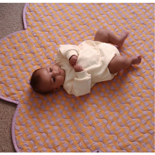 Kumquat Bloom Seersucker Playmat