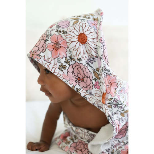 Bamboo Hooded Towel | Purple Floral