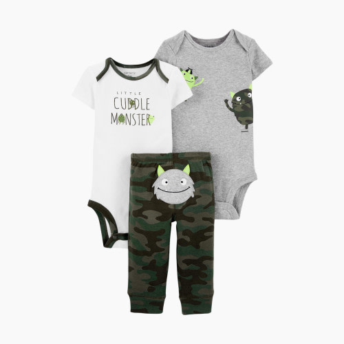 Carter's Little Character 3-Piece Set - Green Monster, 3M