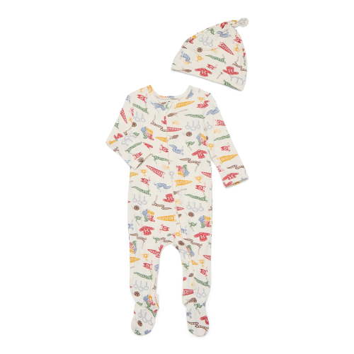 Harry Potter Baby Boys or Girls Viscose Sleep Footed One-Piece with Hat Set, 2-Piece, Sizes 0M–6/9M