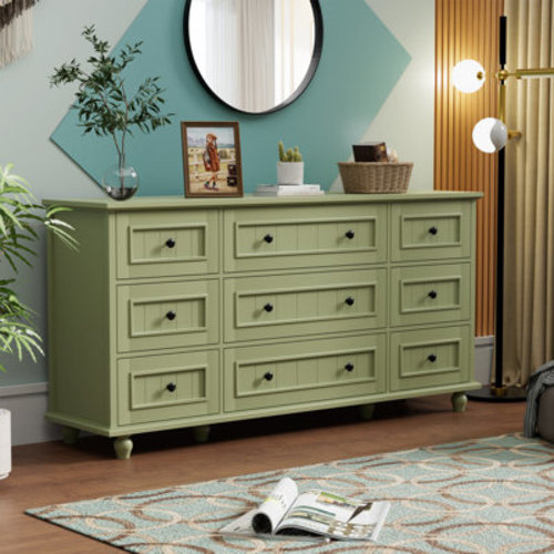 Latitude Run® 9 Drawer 63" W Retro Dresser & Reviews | Wayfair