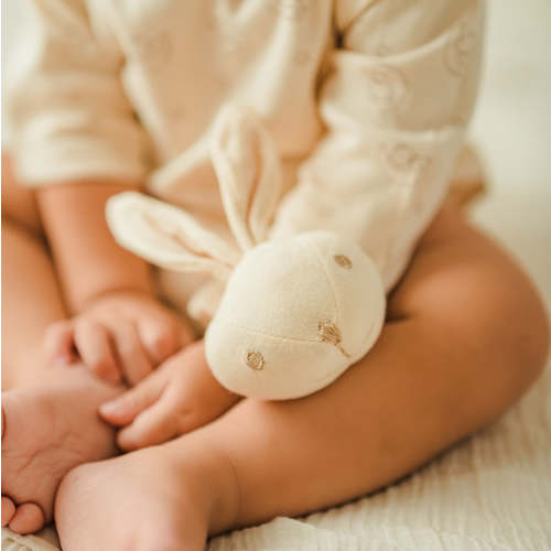 Infant Rattle Bunny | Organic Newborn Rattles | Eotton Canada