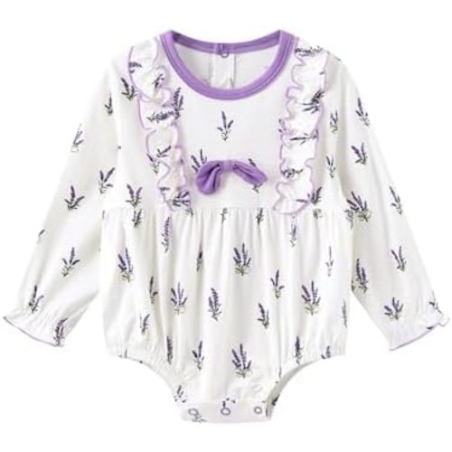 Baby Girls Long Sleeve Bodysuits Cute Ruffles Bodysuit Soft Infants Jumpsuits Toddlers Girls Outfit