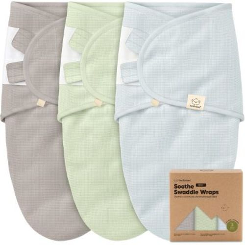 3pk Soothe Wren Swaddle Sleep Sacks, Organic Newborn Swaddles Wrap 0-3 Months, Soft Baby Wearable Blanket (Ripple, One Size)