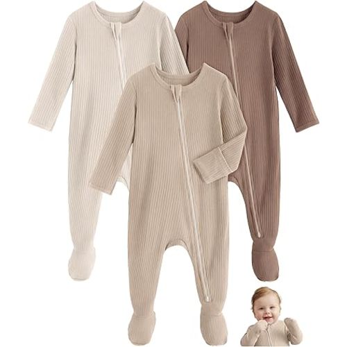 Rayon Made From Bamboo Baby Pajamas Baby Sleepers for Newborn 0-3 3-6 6-9 Months Footie Pjs Baby Boys Girls Clothes