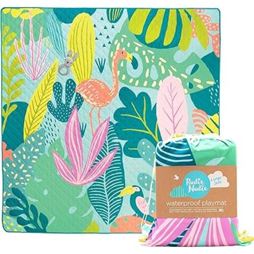 Rudie Nudie Baby Play Mat, Large Waterproof Playmat for Floor Play and Crawling, Foldable Portable and Machine Washable, Sensory and Tummy Time Activities, Baby Mat for Floor, 51" x 51"