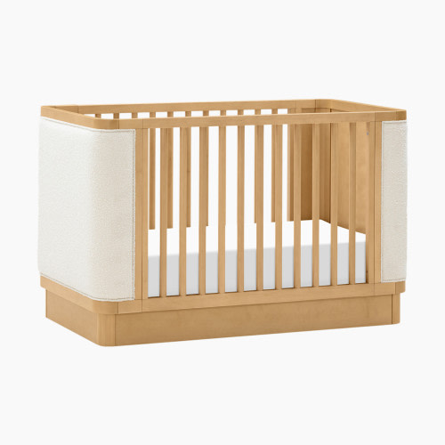 babyletto Bondi Boucle 4-in-1 Convertible Crib - Honey With Ivory Boucle