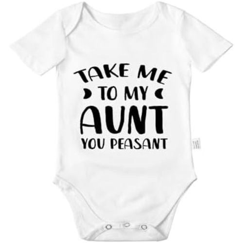 Take Me to My Aunt You Peasant Bodysuits, Funny Baby Clothes, Boys Girls Infant Cotton Romper Jumpsuit 0-24 Months
