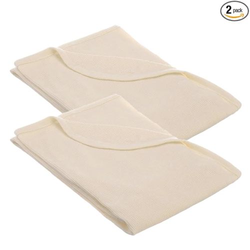 American Baby Company 100% Cotton Thermal Waffle Swaddle Blanket (30" x 40"), Soft, Breathable & Stretchy, Cream, 2 Pack, for Boys and Girls, Perfect for Swaddling, Gifting and Travel