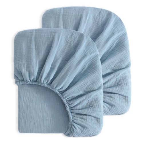 2 Pack Cotton Crib Sheets, Double-Layer Soft Fitted Sheets for Crib & Toddler Mattresses - NTBAY