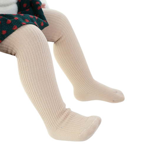 YESIMOLA Girls Tights Toddler Kids Baby Girls Cotton Solid Warm Knit Leggings Pantyhose Stretchy Basic Pants Socks Pantihose for Winter Stocking Beige 0-3 Months