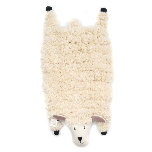 Shirley Sheep Rug - Animal Rug - Hand Felted Merino Wool Fluffy Animal Soft Sheep Decor Kids Room Gift Organic Wool 90cm x 45cm