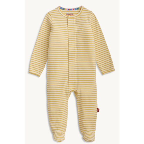 Magnetic Footie – Magnetic Me - 0-3M - Misted Yellow Stripe