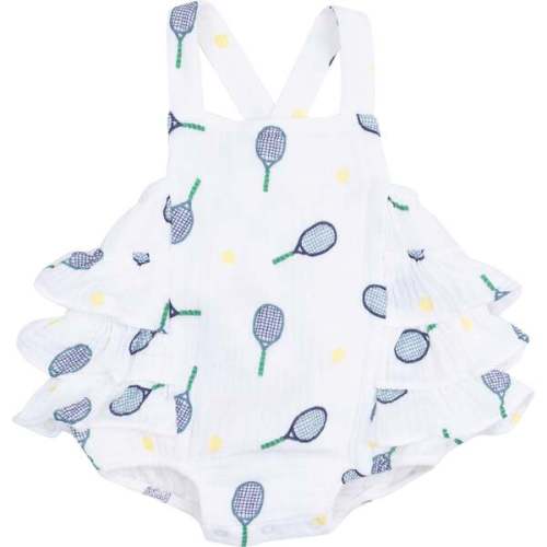 Ruffle Sunsuit, Tennis - Angel Dear | Maisonette