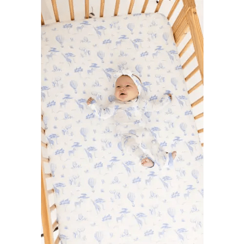 Crib Sheet in Toile Safari