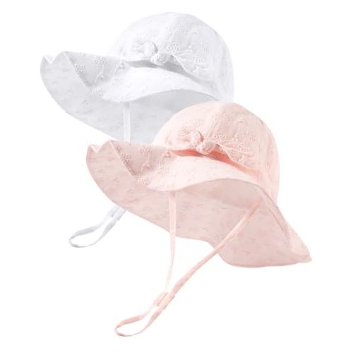 FURTALK Sun Hat for Baby Girls Toddler Summer Beach Hats with Wide Brim Cotton Sun Protection Travel Essentials