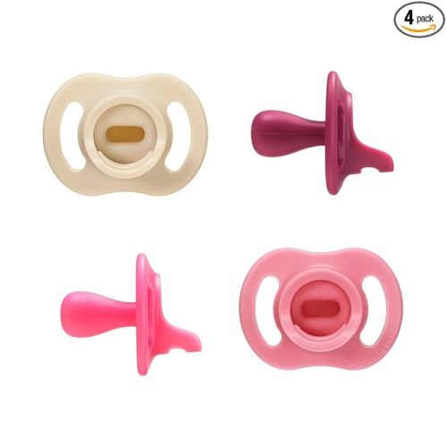 Tommee Tippee Ultra-Light StayPut Pacifier, One-Piece Silicone Design, 6-18m, 4 Pack