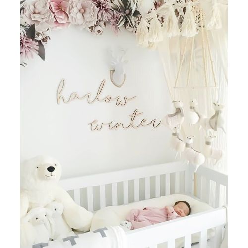 Double baby name cutout sign for Nursery | Nursery wall decor | Nursery hanging | Custom baby boy baby girl name cutout