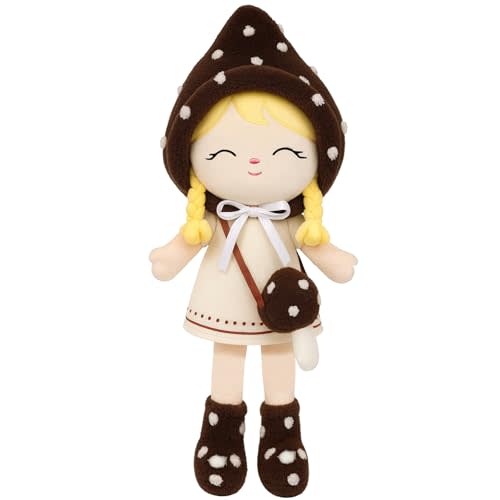 Jumbrace Soft Baby Doll Toys (16'') Baby Rag Doll for Girls Birthday Cuddly Plush Toys for Toddler Kids (Mushroom Girl)