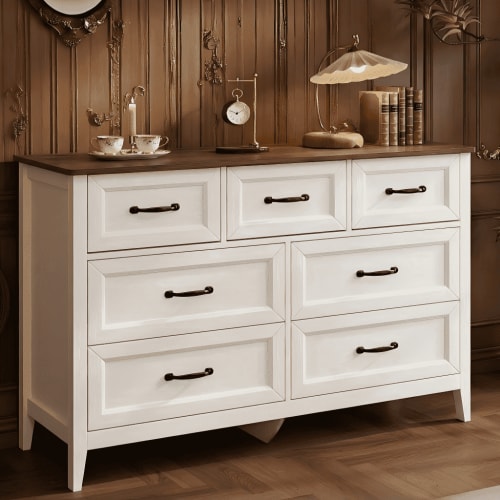 Lofka White 6-Drawer Dresser, High-Quality MDF, Bedroom & Living Room Storage, Kids Room & Nursery Furniture