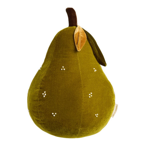 Green Velvet Pear Shaped Throw Pillow