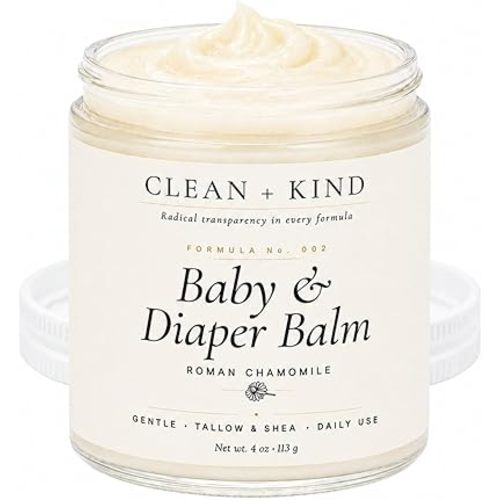 Organic Diaper Rash Cream – Multi-Use Tallow Baby Balm for Newborn Sensitive Skin, Cradle Cap, Eczema-Prone & Chapped Cheeks – Calendula, Shea & Chamomile – 4 oz