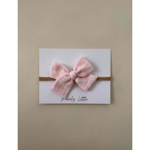 Small Gauze Bow Headband - Pastel pink – Purely Little