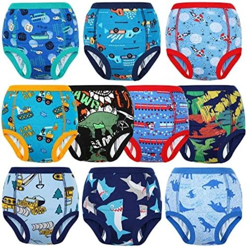 MooMoo Baby Potty Training Underwear 10 Packs Absorbent Toddler Training Pants for Boys and Girls Cotton Pee Pants 2T-9T