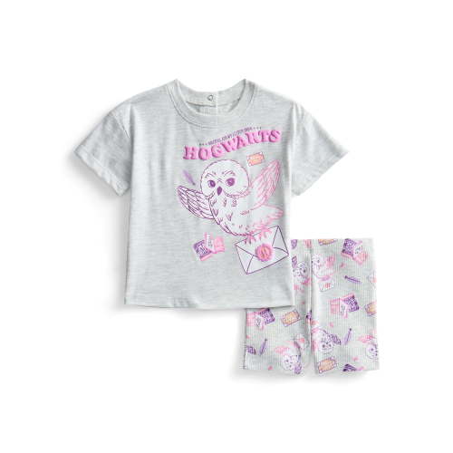 Harry Potter Baby Girls Graphic Tee and Bike Shorts Set, 2-Piece, Sizes 0/3M-24M